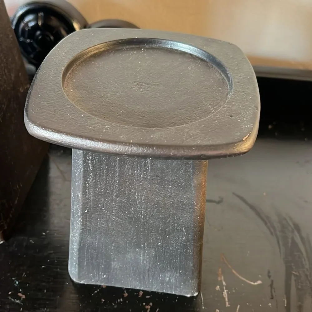 Pottery Barn Cast Aluminum Pillar Candle Holders